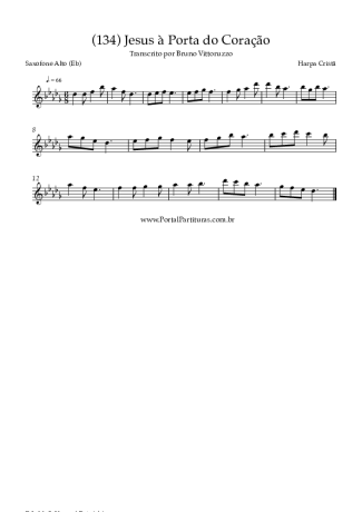 Harpa Cristã (134) Jesus à Porta Do Coração score for Alto Saxophone