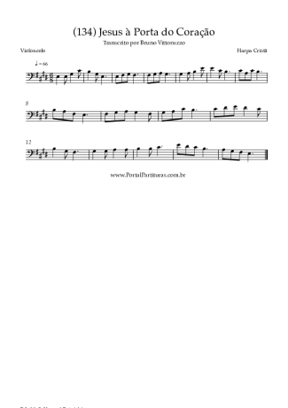 Harpa Cristã (134) Jesus à Porta Do Coração score for Cello
