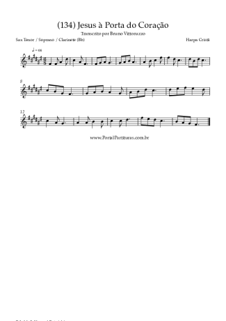 Harpa Cristã (134) Jesus à Porta Do Coração score for Clarinet (Bb)