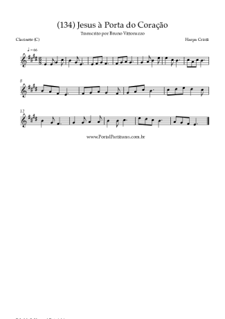 Harpa Cristã (134) Jesus à Porta Do Coração score for Clarinet (C)