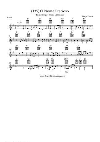 Harpa Cristã (135) O Nome Precioso score for Acoustic Guitar