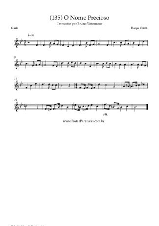 Harpa Cristã (135) O Nome Precioso score for Harmonica