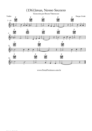 Harpa Cristã (136) Jesus Nosso Socorro score for Acoustic Guitar