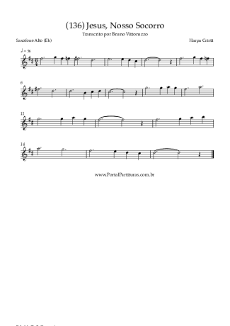 Harpa Cristã (136) Jesus Nosso Socorro score for Alto Saxophone