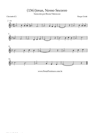 Harpa Cristã (136) Jesus Nosso Socorro score for Clarinet (C)