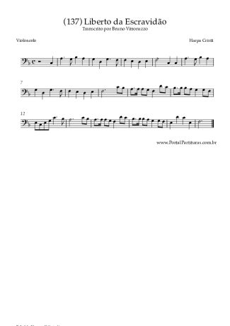 Harpa Cristã (137) Liberto Da Escravidão score for Cello