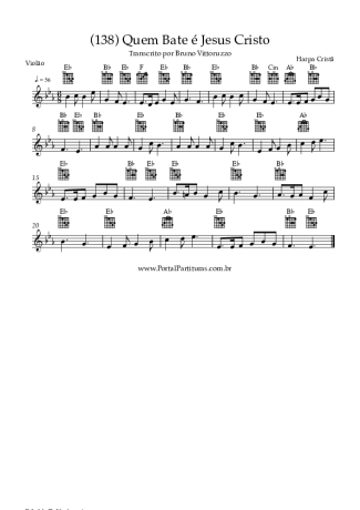 Harpa Cristã (138) Quem Bate é Jesus Cristo score for Acoustic Guitar