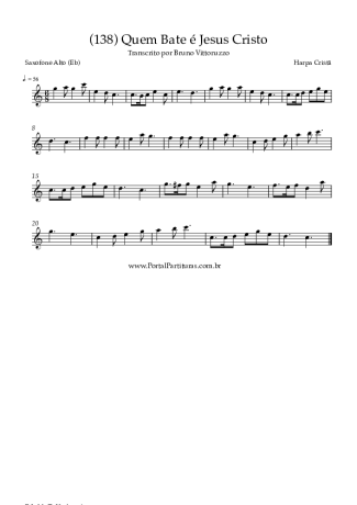 Harpa Cristã (138) Quem Bate é Jesus Cristo score for Alto Saxophone