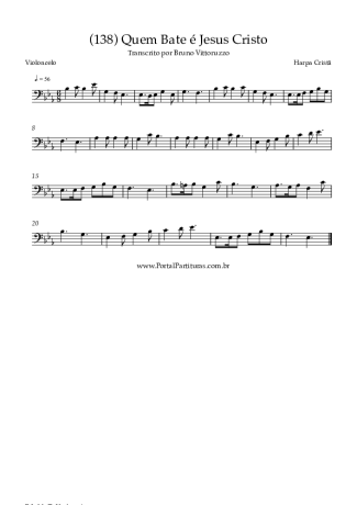 Harpa Cristã (138) Quem Bate é Jesus Cristo score for Cello