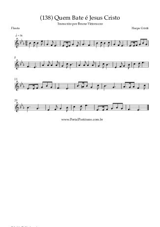 Harpa Cristã (138) Quem Bate é Jesus Cristo score for Flute