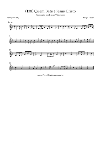 Harpa Cristã (138) Quem Bate é Jesus Cristo score for Trumpet