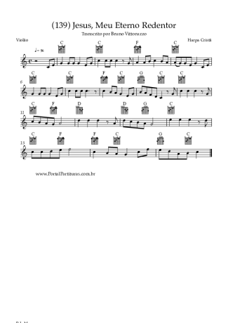 Harpa Cristã (139) Jesus Meu Eterno Redentor score for Acoustic Guitar