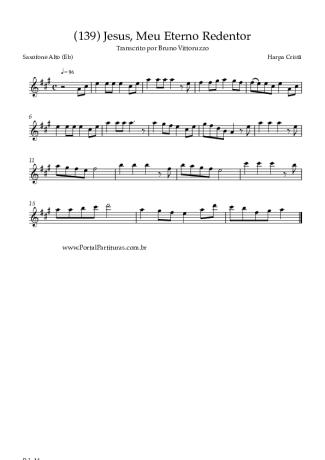 Harpa Cristã (139) Jesus Meu Eterno Redentor score for Alto Saxophone
