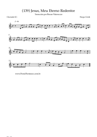 Harpa Cristã (139) Jesus Meu Eterno Redentor score for Clarinet (C)