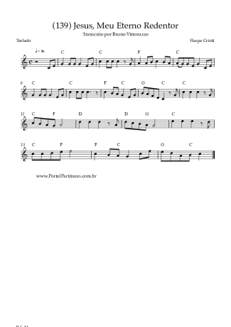 Harpa Cristã (139) Jesus Meu Eterno Redentor score for Keyboard