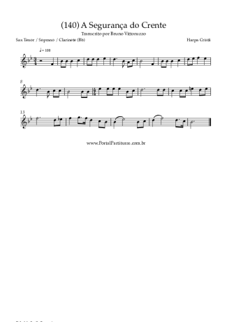 Harpa Cristã (140) A Segurança Do Crente score for Tenor Saxophone Soprano (Bb)