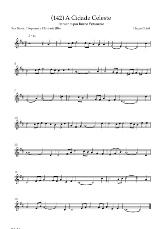 Harpa Cristã (142) A Cidade Celeste score for Tenor Saxophone Soprano (Bb)