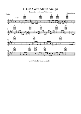 Harpa Cristã (143) O Verdadeiro Amigo score for Acoustic Guitar