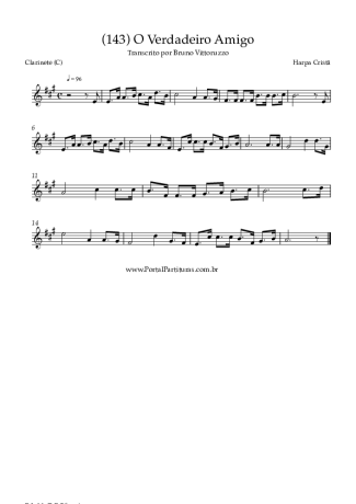 Harpa Cristã (143) O Verdadeiro Amigo score for Clarinet (C)