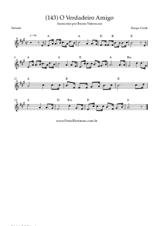 Harpa Cristã (143) O Verdadeiro Amigo score for Keyboard