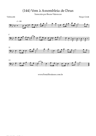 Harpa Cristã (144) Vem à Assembleia De Deus score for Cello