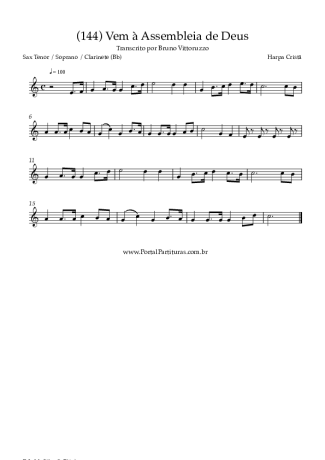 Harpa Cristã  score for Tenor Saxophone Soprano (Bb)