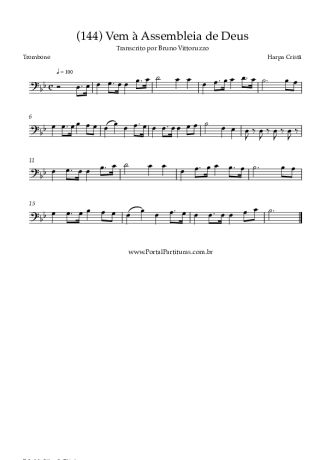 Harpa Cristã (144) Vem à Assembleia De Deus score for Trombone