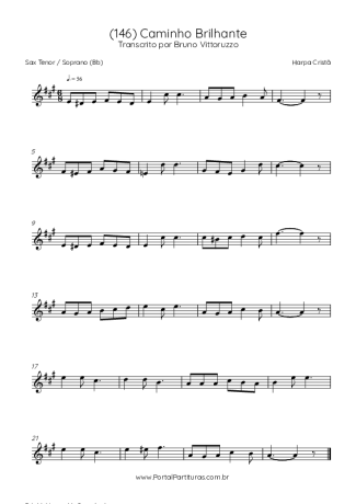Harpa Cristã (146) Caminho Brilhante score for Tenor Saxophone Soprano (Bb)