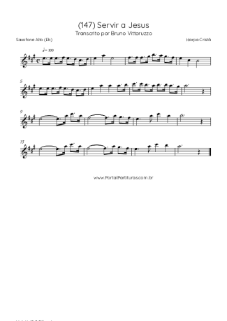 Harpa Cristã (147) Servir A Jesus score for Alto Saxophone