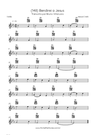 Harpa Cristã (148) Bendirei A Jesus score for Acoustic Guitar