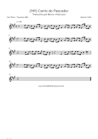 Harpa Cristã (149) Canto Do Pescador score for Tenor Saxophone Soprano (Bb)