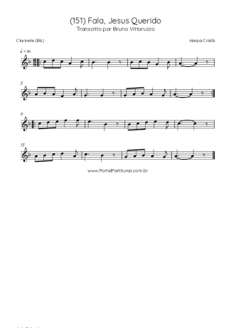 Harpa Cristã (151) Fala Jesus Querido score for Clarinet (Bb)
