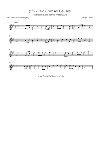 Harpa Cristã (152) Pela Cruz Ao Céu Irei score for Tenor Saxophone Soprano (Bb)