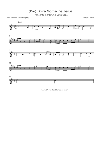 Harpa Cristã (154) Doce Nome De Jesus score for Tenor Saxophone Soprano (Bb)