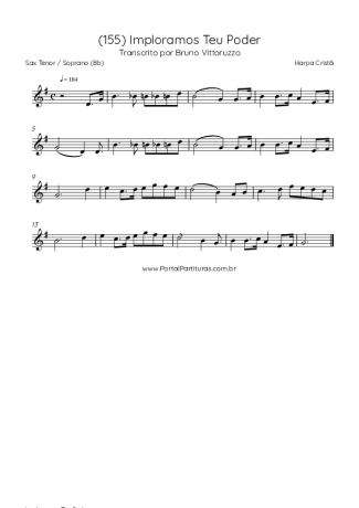 Harpa Cristã (155) Imploramos Teu Poder score for Tenor Saxophone Soprano (Bb)