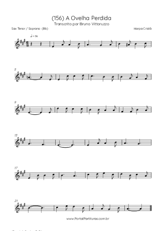 Harpa Cristã (156) A Ovelha Perdida score for Tenor Saxophone Soprano (Bb)