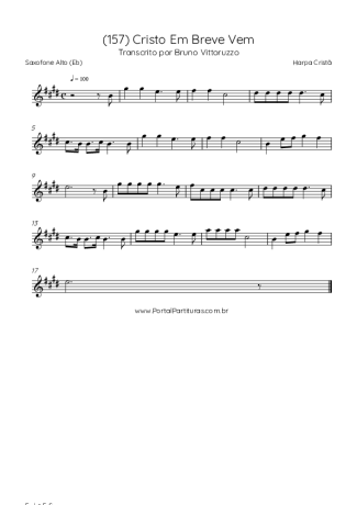Harpa Cristã (157) Cristo Em Breve Vem score for Alto Saxophone