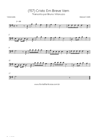 Harpa Cristã (157) Cristo Em Breve Vem score for Cello