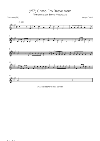 Harpa Cristã (157) Cristo Em Breve Vem score for Clarinet (Bb)