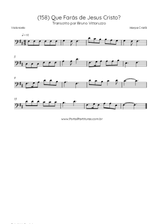 Harpa Cristã (158) Que Farás De Jesus Cristo score for Cello