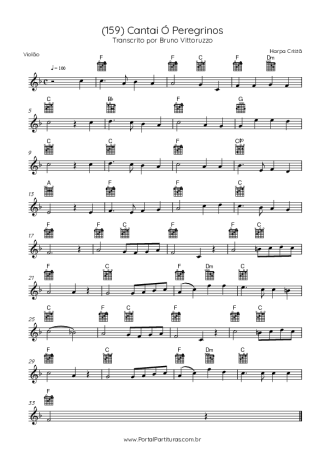 Harpa Cristã (159) Cantai Ó Peregrinos score for Acoustic Guitar