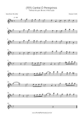 Harpa Cristã (159) Cantai Ó Peregrinos score for Alto Saxophone
