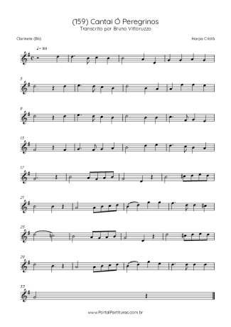 Harpa Cristã (159) Cantai Ó Peregrinos score for Clarinet (Bb)