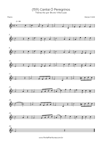 Harpa Cristã (159) Cantai Ó Peregrinos score for Flute