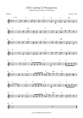 Harpa Cristã (159) Cantai Ó Peregrinos score for Keyboard