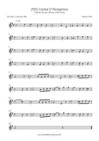 Harpa Cristã (159) Cantai Ó Peregrinos score for Tenor Saxophone Soprano (Bb)
