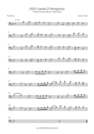 Harpa Cristã (159) Cantai Ó Peregrinos score for Trombone