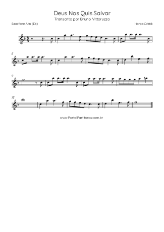 Harpa Cristã (160) Deus Nos Quis Salvar score for Alto Saxophone