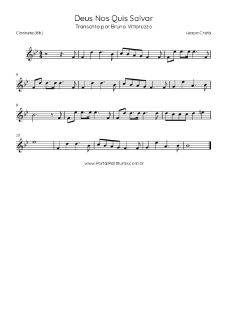 Harpa Cristã (160) Deus Nos Quis Salvar score for Clarinet (Bb)