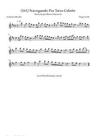 Harpa Cristã (161) Navegando Pra Terra Celeste score for Alto Saxophone